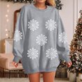 thumbnail image 2 of larppty Women Christmas Sweatshirt Snowflake Xmas Long Sleeve Pullover Cute Shirt Top (Grey, XXL), 2 of 8