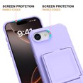 thumbnail image 3 of Decase Compatible with Apple iPhone 16E Case with Card Holder & Mirror, Military Grade Protection Hard Wallet Phone Case with Kickstand Cover fits for iPhone 16E,Shockproof Protection Cover,Purple, 3 of 6