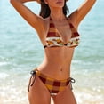 thumbnail image 5 of Halloween Autumn Fall Leaves Pumpkin Women's Bikini V Neck Swimsuit Set 2 Piece Over Size Bathing Suit Side Triangle Bathing Suit, 5 of 9