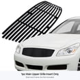 thumbnail image 3 of APS Compatible with Infiniti G35 2007-2008 Sedan Main Upper Stainless Steel SS Black Billet Front Grill Grille Insert N86885H, 3 of 7