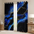thumbnail image 2 of Manfei Black Gold Blue Curtains for Living Room, Watercolor Marble Blackout Curtains Set of 2 (42x63), Abstract Stone Pattern Window Treatments, Luxurious Bedroom Decoration, 2 of 6