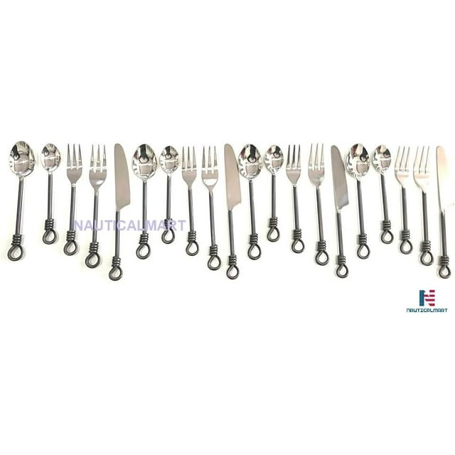 Ensemble de Coutellerie en Acier Inoxydable Twist and Shout Service pour Perse (Ensemble de 4)