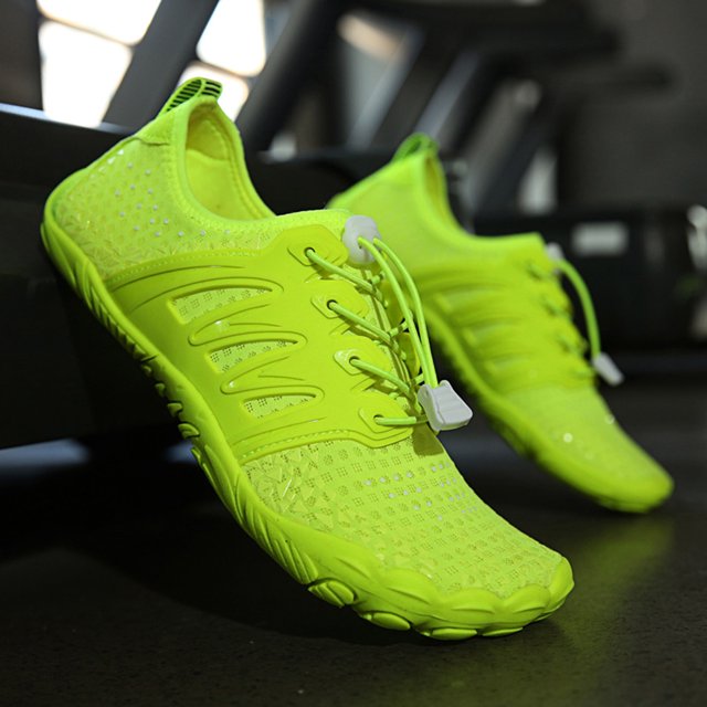 Zapatos de running transpirables para hombre y mujer, Zapatos deportivas (verde fluorescente 46) Likrtyny Tenis De Mujer Tenis De Hombre