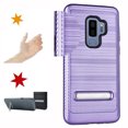 thumbnail image 2 of for 6.2" Samsung S9+ Galaxy S 9 + PLUS Case Phone Case Metal Kick Stand Brushed Back Grip Grooves Slim Scratch Shield Hybrid Shock Bumper Cover Purple, 2 of 4