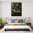 thumbnail image 4 of Mudket Framed Leopard on Green Velvet Sofa Canvas Wall Art, Luxury Jungle Animal Print Wall Decor, Ready to Hang for Living Room - 12"L x 8"W, 4 of 10