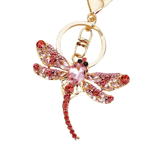 Bling Dragonfly Keychains For Women Girls Rhinestone Crystal Key Chain For Car Keys Purse Charms Handbag Backpack