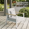 thumbnail image 6 of Aluminum Patio Furniture Set,4 Seat Outdoor Conversation Set with Thick Cushions and Coffee Table,Modern Metal Patio Sofa Set White, 6 of 11