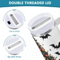 thumbnail image 3 of Yayeee 30oz Stainless Steel Tumbler with Straw and Handle Double-Wall Insulated Travel Water Bottle, Green Halloween Trees, 3 of 8