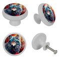 thumbnail image 4 of Wolf Fluorescent Drawer Pulls with Screws: Round 4-Pack, Glow-in-the-Dark Knobs for Cabinets, Wardrobes, and Dressers - Furniture Decor with Fluorescence Handles, Crystal Knobs, 4 of 6