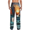 thumbnail image 3 of Daiia Textured Bald Eagle Men's Sleep Pant with Pockets and Drawstring,Pajama Pants-Large, 3 of 9