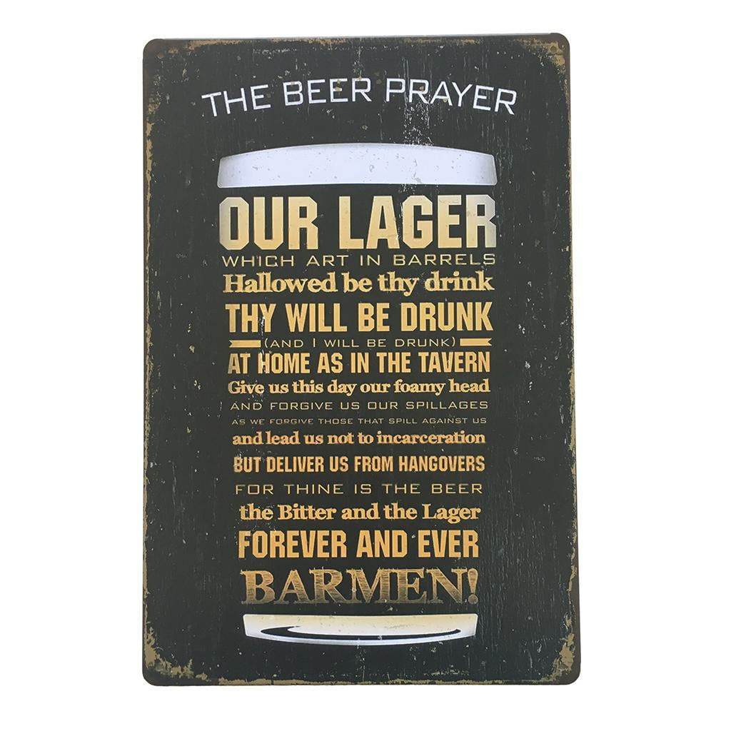 Metal Tin Sign the beer prayer Bar Pub Vintage Retro Poster Cafe ART 