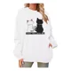 thumbnail image 1 of Sudadera De Mujer Con Capucha - Gato Blanco Y Negro, 1 of 5