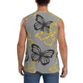 thumbnail image 4 of Kdxio Golden Glitter Butterflies for Men's Muscle T-shirt,Sleeveless for Workout Running Athletic Gym Lounge Casual, 4 of 7