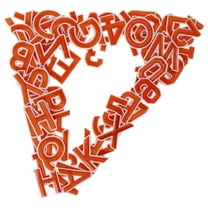 TABLZONE 72pcs Iron-On Embroidered Letter and Number Patches for Backpacks Orange Fabric Accessories