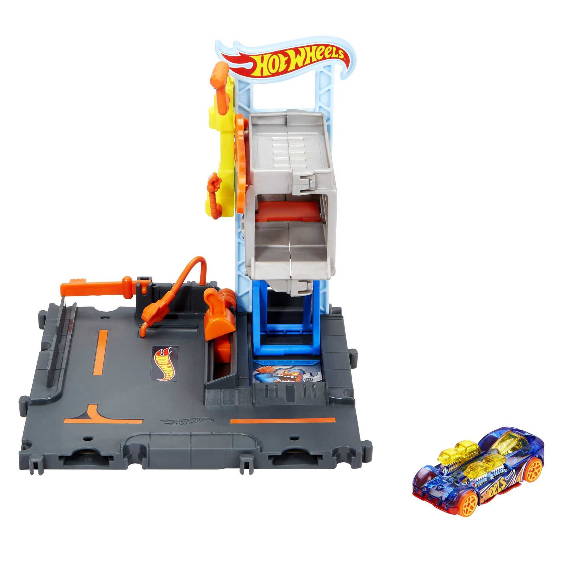 Hot Wheels City Downtown Repair Station Playset, with 1 toy Car