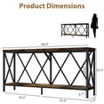 thumbnail image 3 of 69" Modern Narrow Console Table, 2-Shelves Industrial Sofa Table, Entryway accent table with Storage, Rustic Brown, Rectangle, 3 of 10
