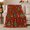 Wreaths and Trees, variant on White Christmas Trees on Red with Falling Snow, Cheerful Scandinavian Holiday Style for Holiday Lovers, Cozy Flannel Blanket for Living Room and Family Room, Christmas Gift, Home Decor