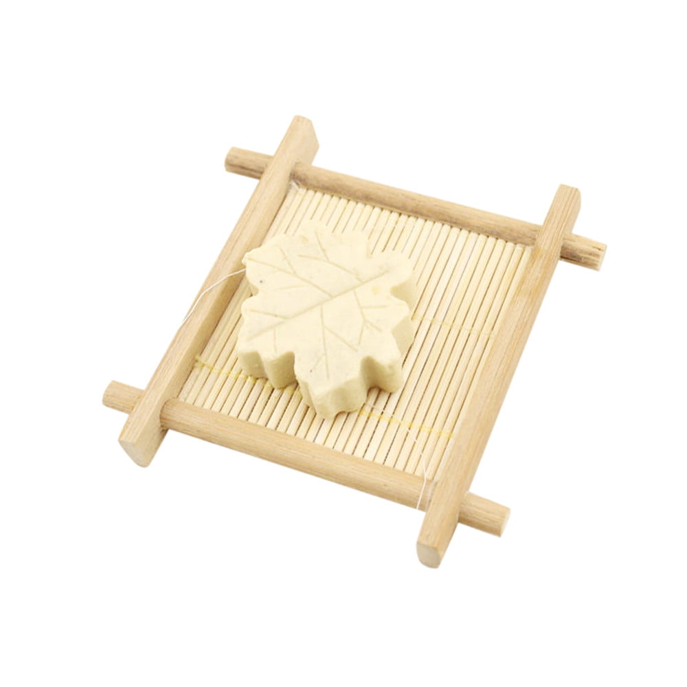 2pcs Natural Bamboo Wood Bathroom Shower Soap Tray Dish Storage Holder Plate US 