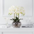 thumbnail image 5 of Planta Artificial orquídeas Decorativas como Flores Reales Ligero Maceta de cerámica decoración de Mesa alféizar de Ventana Altura 47 cm Blanco, 5 of 5