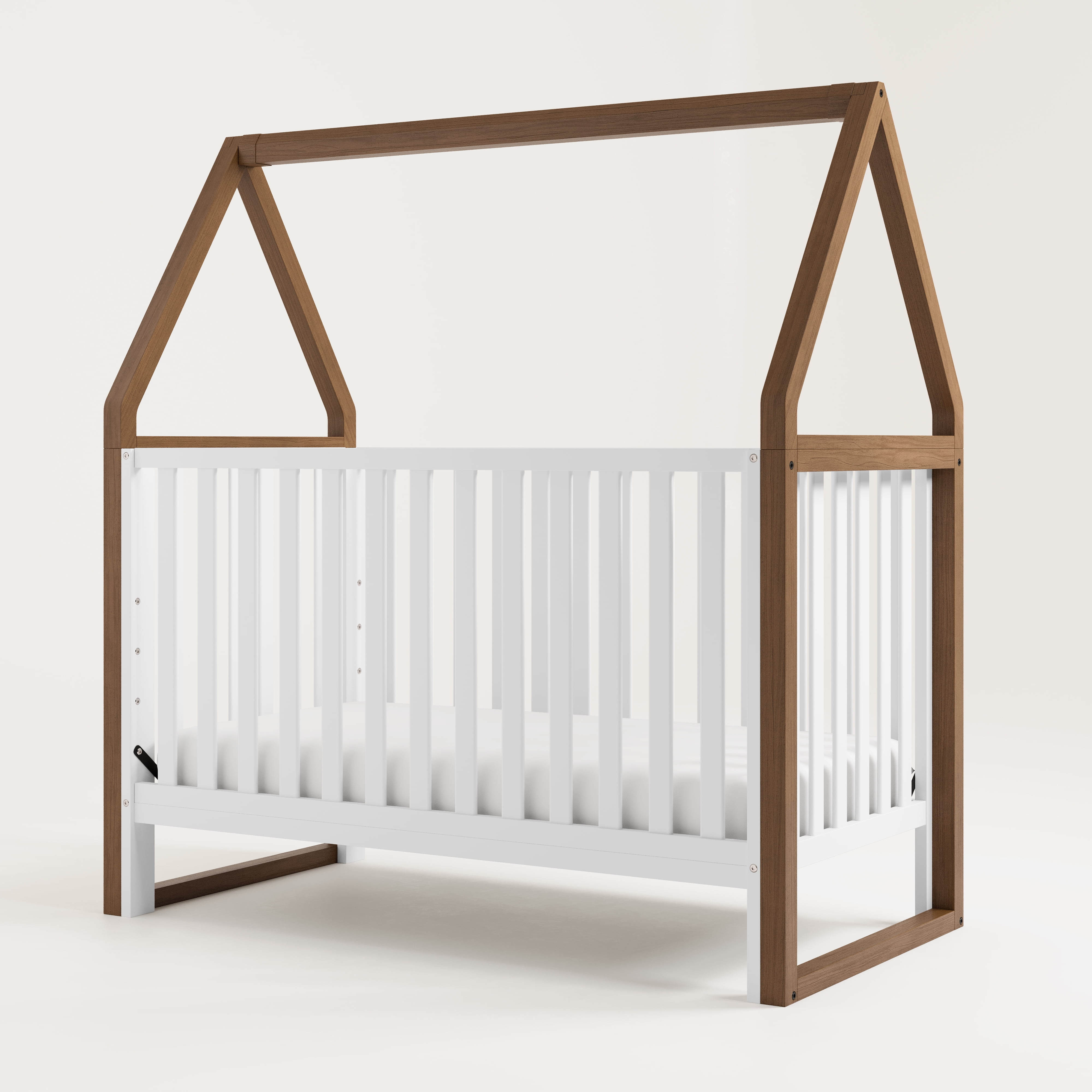 Storkcraft Orchard 5-in-1 Convertible Baby Crib, White/Hazelnut