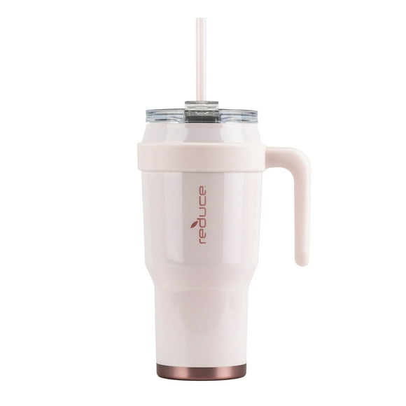 Reduce 40 oz Mug Tumbler, Stainless Steel with Handle – Keeps Drinks Cold up to 34 Hours – Sweat Proof, Dishwasher Safe, BPA Free – Pink Cotton, Opaque Gloss