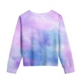 thumbnail image 5 of HAOTAGS Girls Tie Dye Print Tops 2025 Fashion Round Neck Long Sleeve Shirts Purple Size 9 Years, 5 of 9