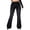 Black, variant on Women's High Rise Bootcut Jeans Flared Wide Leg Denim Pants High Waist with Pockets and Button Closure