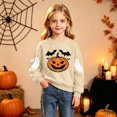 thumbnail image 4 of Qzwdhjm Girls Halloween Sweatshirt Cute Ghost Printed Crewneck Sweatshirts Long Sleeve Fleece Lined Pullover Tops for Halloween Party 2-15Y, 4 of 9
