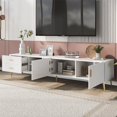 thumbnail image 3 of BESTCOSTY Modern TV Stand with 5 Champagne Legs Versatile Storage TVS up to 77" White, 3 of 5
