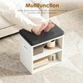 thumbnail image 4 of Farini Small Shoe Bench with Cushion, Shoe Storage Bench with Seating, Seat Shoe Rack for Entryway, White-Dark Gray, 4 of 9