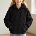 thumbnail image 2 of JZEJING Girls Hoodies Size 10-12 Solid Color Fleece Hooded Top Fall Winter Long Sleeve Pullover Sweatshirt with Pocket 2026, 2 of 9