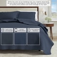 thumbnail image 5 of Solid Quilt Set - Lightweight, Soft, All-Season - 2-Piece Reversible Channel Stitched Bedding Set (Twin / Twin XL, Navy), 5 of 6