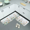 thumbnail image 4 of Cushioned Anti Fatigue Kitchen Mats for Floor, Spring Floral Kitchen Rug Mat, Flowers Kitchen Rugs and Runners Non Skid Washable, PVC Kitchen Sink Mat Set 2 Piece, 18'''' x 48'''' + 18'''' x 30'''', 4 of 6