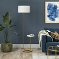 thumbnail image 3 of Evelyn&Zoe Jacinta 65.75" Modern Metal and Marble Floor Lamp with White Drum Fabric Shade, 3 of 7