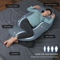 thumbnail image 2 of Almohada de embarazo MOON PARK en forma de U para todo el cuerpo, gris, con funda, 2 of 7