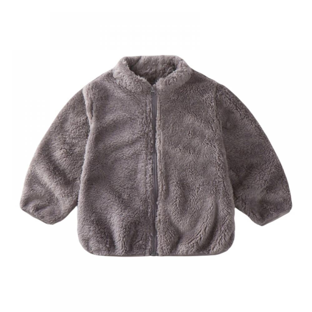 Baby Girls Faux Fur Teddy Long Coat Tollder Kids Winter Fleece Jacket Warm Outwear Clothes 