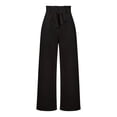 thumbnail image 3 of Pantalones Palazzo de Pierna para Mujer, con Cinturón, Cintura Alta, Informales, Holgados, Largos y con Bolsillos. Negro XL, 3 of 8