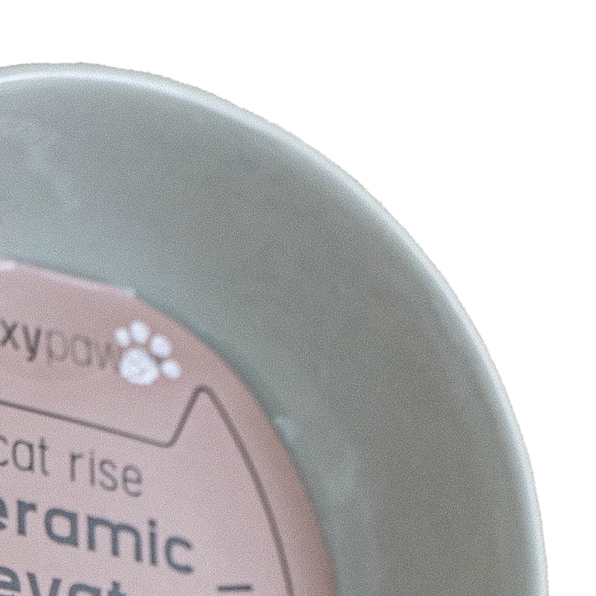 Dexypaws: Elevated Ceramic Cat Bowl - Desert Green - 7oz, Pet Feeding Dish, Meals, Food & Water, Ergonomic Height, Tilted-Raised, Stylish Gloss Design