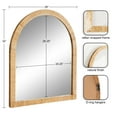 thumbnail image 3 of Kate and Laurel Rahfy Boho Arch Rattan Wall Mirror, 28 x 32, Natural Wood, Decorative Wooden Mirror with Authentic Rattan Frame for Bathroom Vanity Mirror, 3 of 9