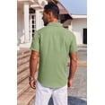thumbnail image 4 of COOFANDY Mens Button Down Short Sleeve Shirt Casual Summer Stretch Dress Shirts Wrinkle Free, 4 of 5