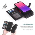 thumbnail image 4 of Compatible with  13 Mini Wallet Case  Multi-Function Wallet Case  2 in 1 Detachable Magnetic Wallet Case with Card Holder  PU Leather Flip Cover with Lanyard, 4 of 8