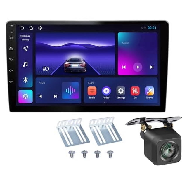 Estéreo para automóvil de doble DIN de 10 pulgadas con CarPlay inalámbrico Android Auto inalámbrico, estéreo para automóvil Android 13 con WiFi, navegación GPS Cámara de respaldo Bluetooth Receptor de