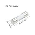 thumbnail image 2 of Fusible de cartucho automotriz 10A DC 1000V 10x38mm de acción rápida reemplazo para estéreo de automóvil, alarma, amplificador cerámico 2 piezas, 2 of 5