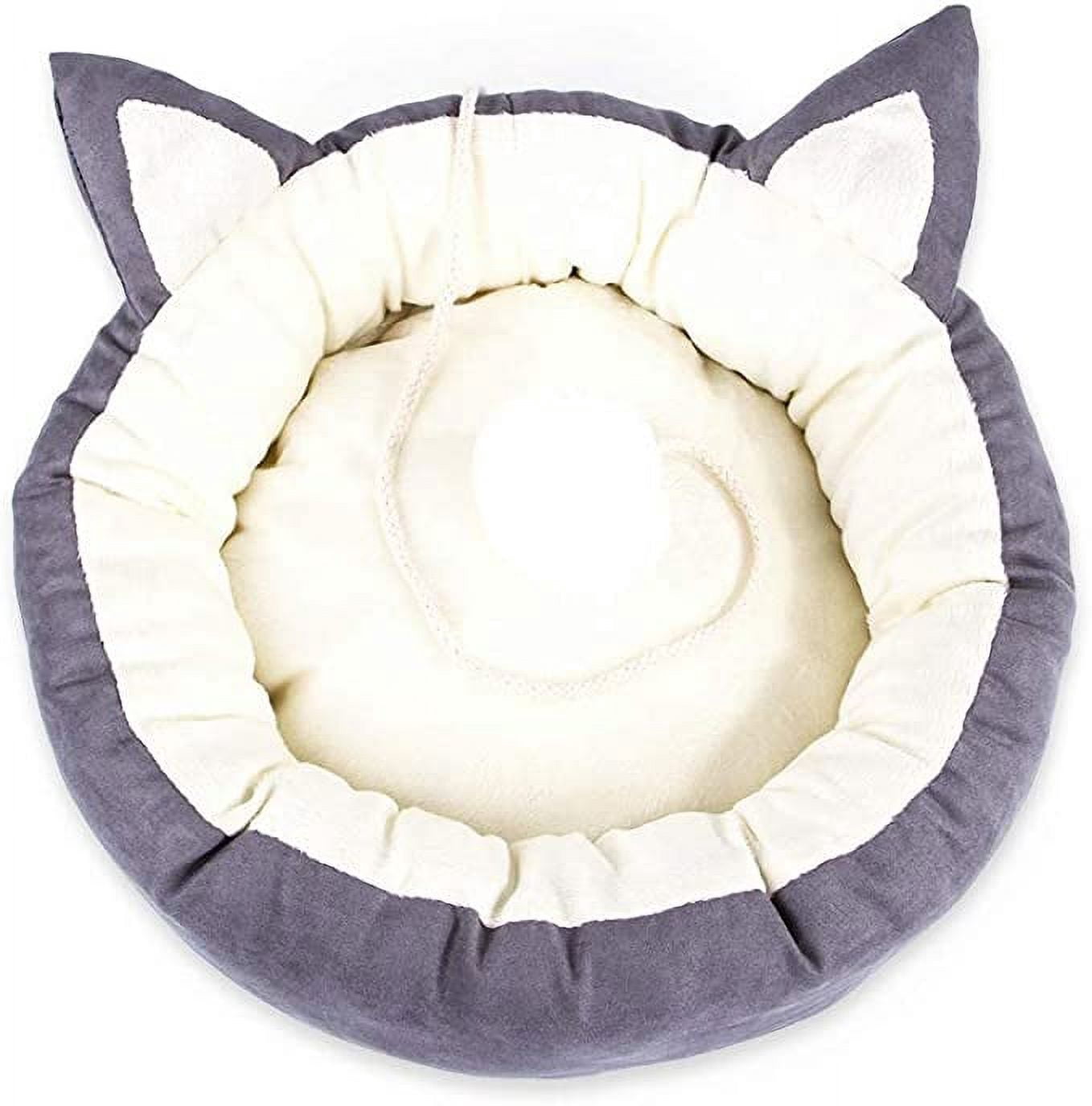 Pet Bed, Cat Round Washable Removable Cotton Warm Sleeping Bed Cushion for Cat Kitten (XL, Grey)