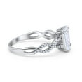 thumbnail image 2 of Art Deco Twisted Shank Infinity Cubic Zirconia Ring Band 925 Sterling Silver Size 8, 2 of 5