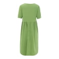 thumbnail image 5 of B91xZ Robe Maxi Grande Taille pour Femmes Manches Courtes Décontractée Ample avec Poches, Vert G, 5 of 5