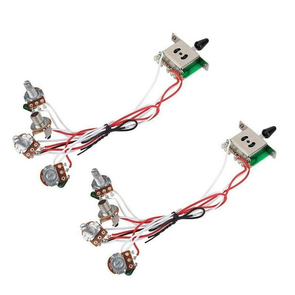 2X Pots for Strat Guitar PreWired 1 Volume 2 Tone Control 5 Way Switch 3-500K Pot