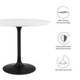 thumbnail image 4 of Modway Lippa Table à Manger Ronde de 36 Pouces en Bois MDF Laqué, Noir/blanc, 4 of 8
