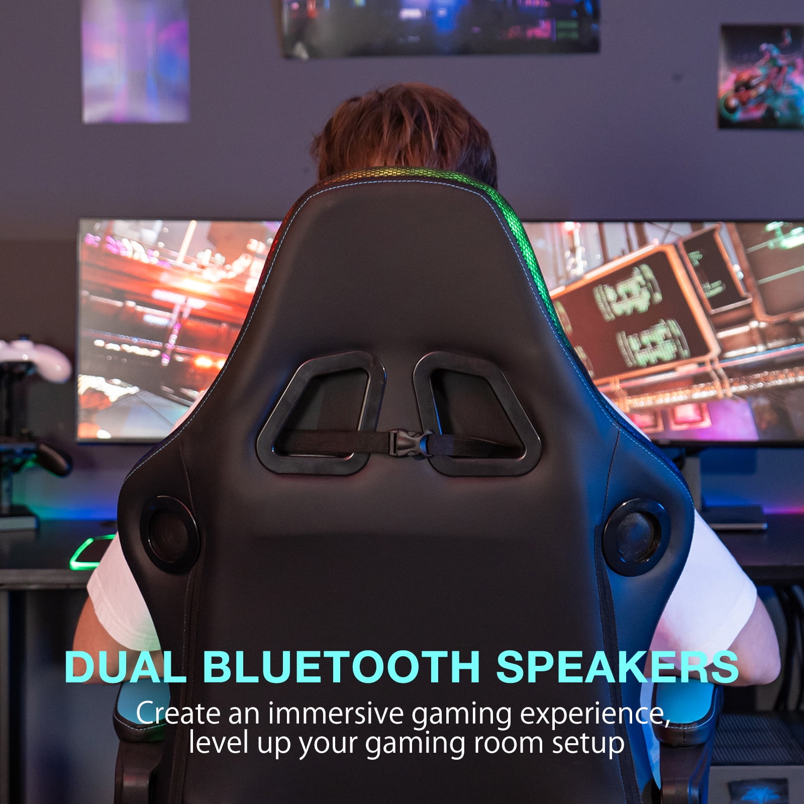 HOFFREE Big and Tall Gaming Chair with Speakers and Zambia Ubuy