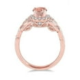 thumbnail image 3 of Limited Time Sale 1.25 Carat Peach Pink Morganite (Round Shaped Morganite) and Diamond Engagement Ring in 10k Rose Gold Jewelry, 3 of 3